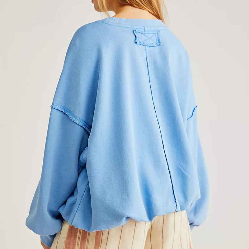 Sweat Oversize Loose Fit - Bleu/Noir et Rouge