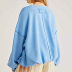 Sweat Oversize Loose Fit - Bleu/Noir et Rouge