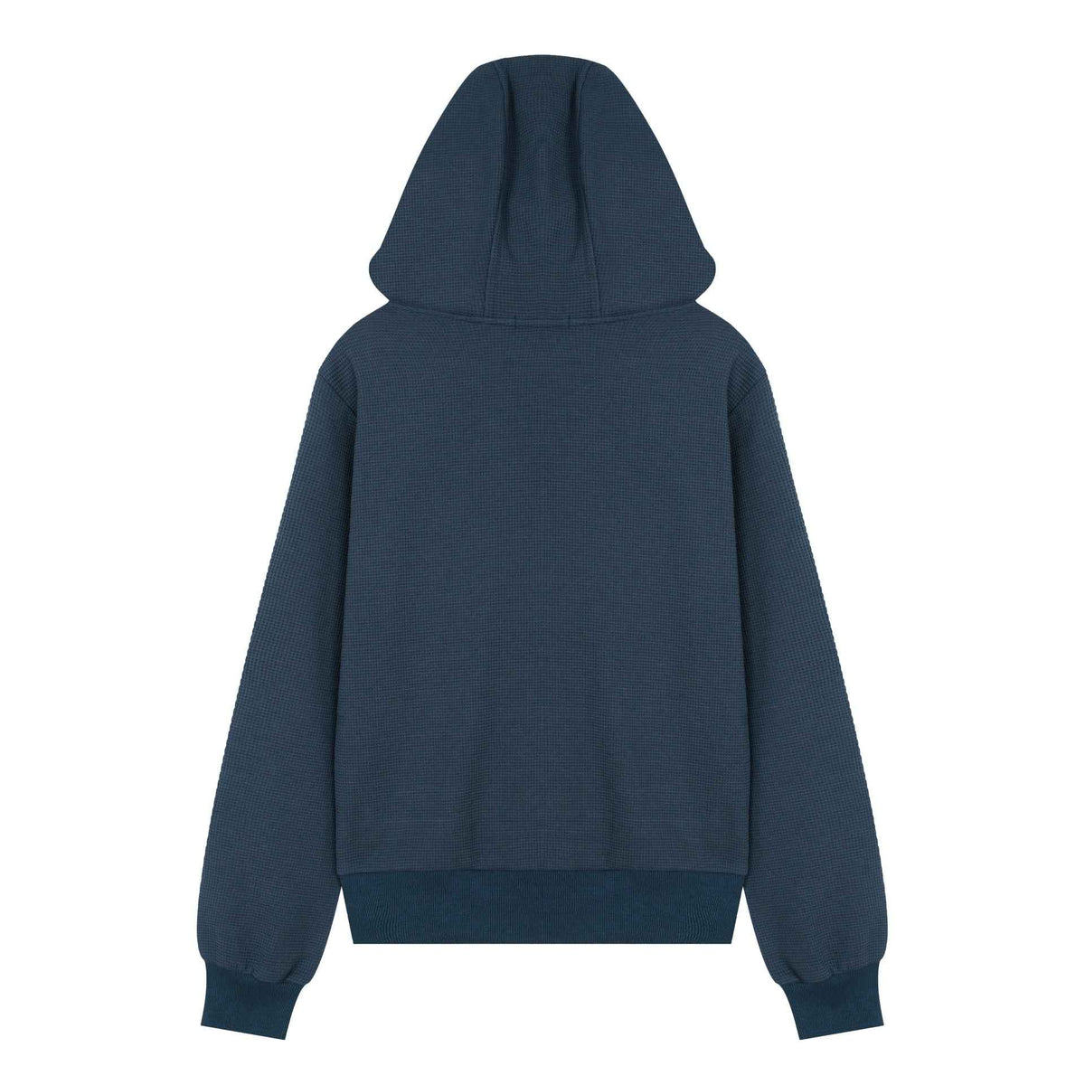 American-style Distressed Letter-print Hooded Zip-up Sweatshirt Jacket