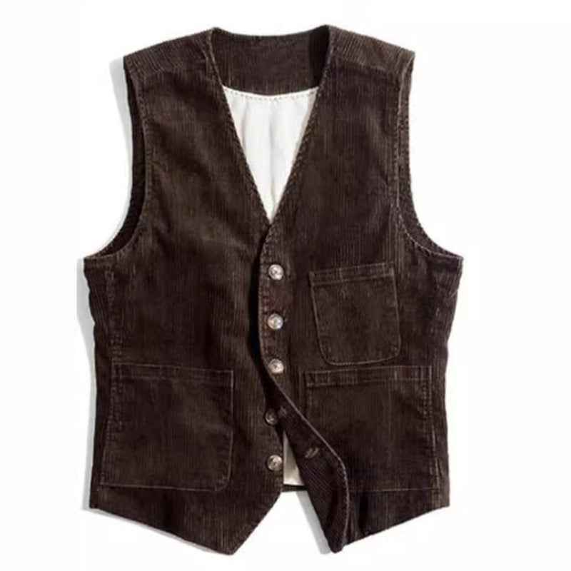 Cardigan Homme Velours Côtelé Rétro