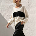 Loose-fit Crew-neck Sweater Womens Long-sleeve Top