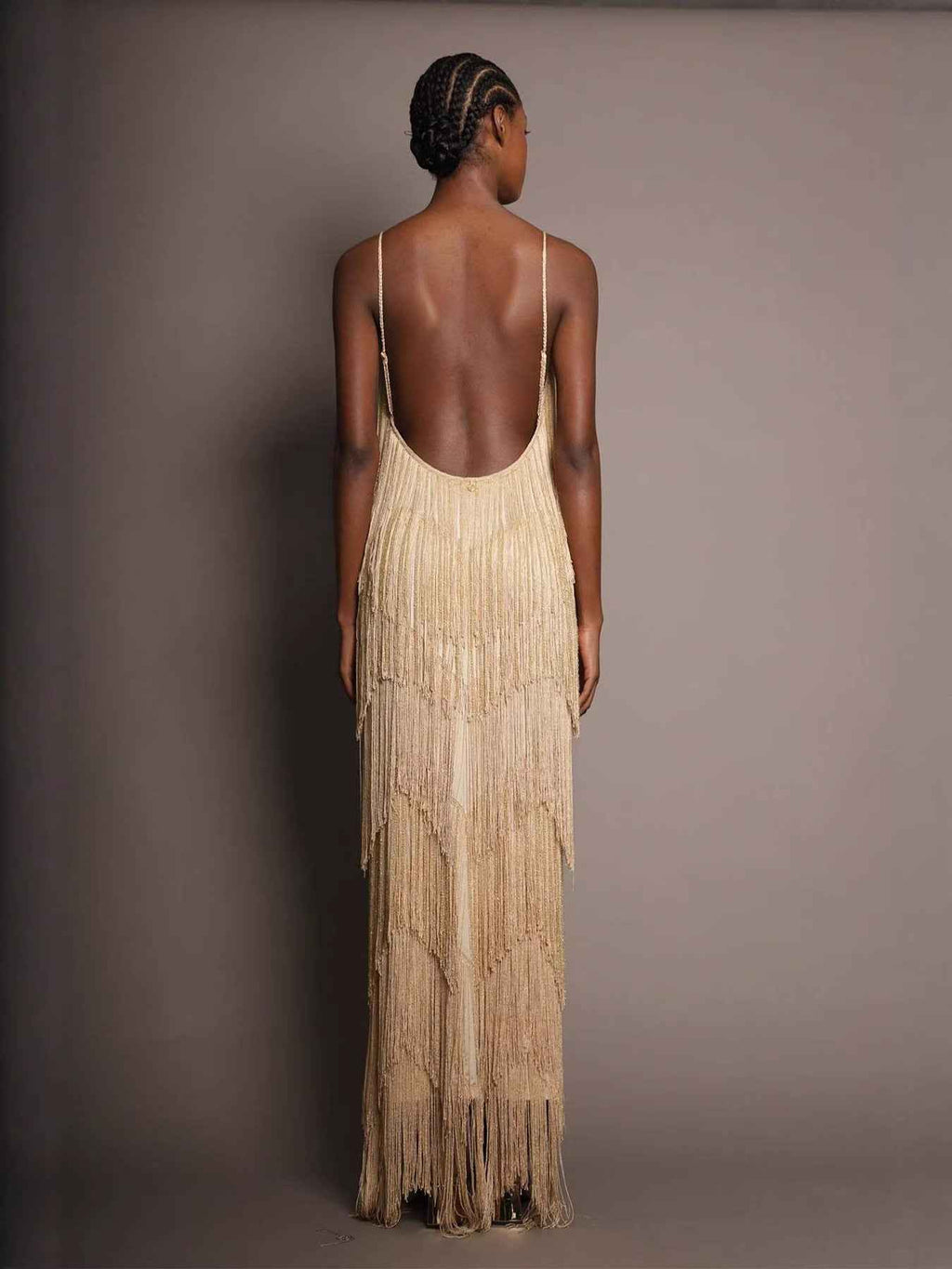 ROBE MAXI À FRANGES