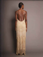 ROBE MAXI À FRANGES