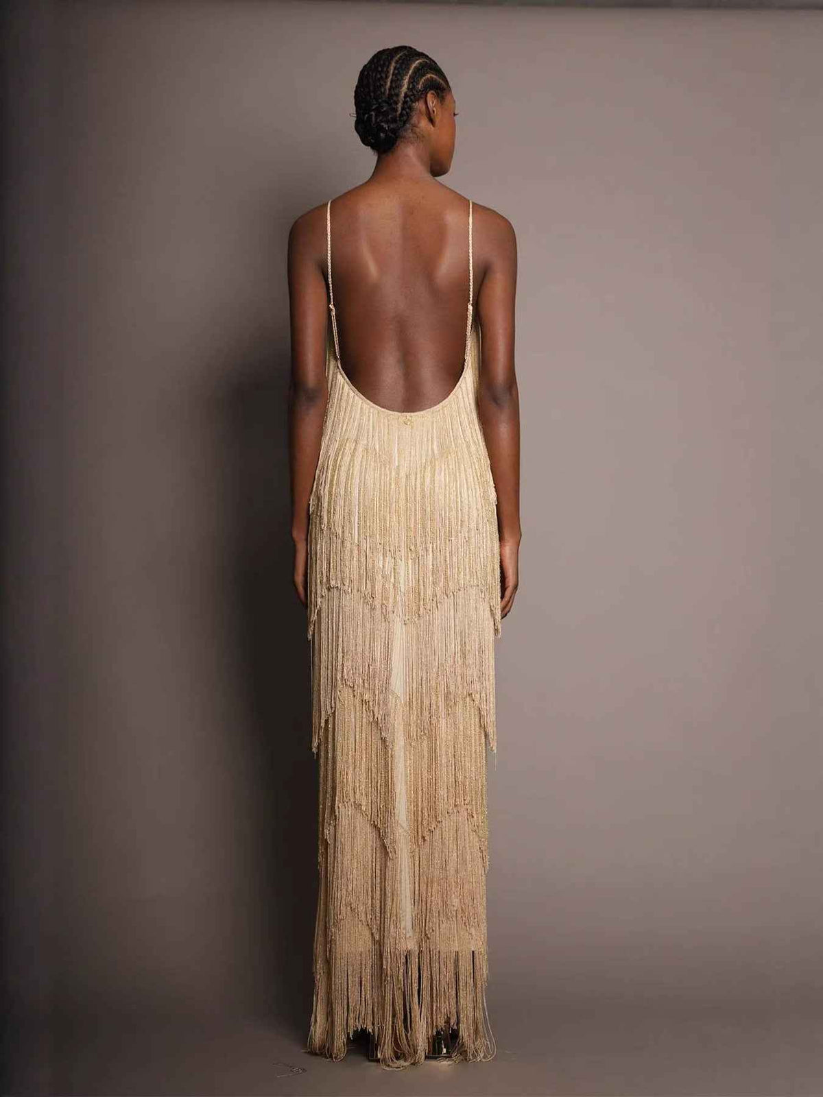 ROBE MAXI À FRANGES