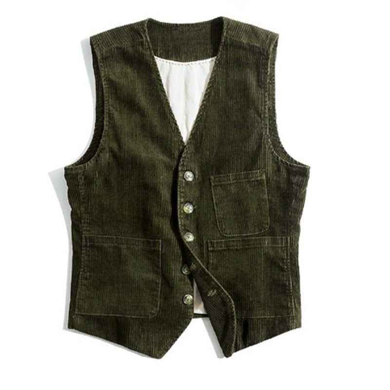 Cardigan Homme Velours Côtelé Rétro