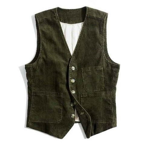 Cardigan Homme Velours Côtelé Rétro