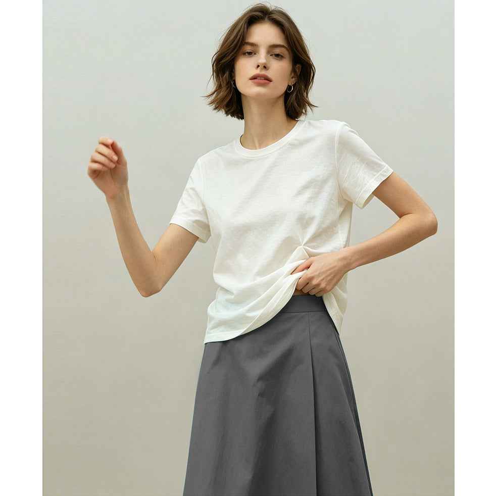 Short-sleeve Top For Women White And Sun-protective