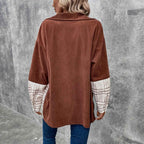 Surchemise Oversize Patchwork Velours et Carreaux