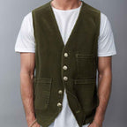 Cardigan Homme Velours Côtelé Rétro