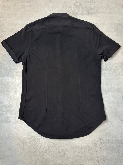 Chemise Zara Man Slim Fit Noire à Col Mao – Manches Courtes