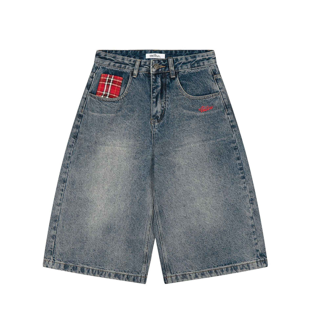 Short en Jean Patchwork Vintage Femme – Coupe Ample Streetwear