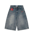 Short en Jean Patchwork Vintage Femme – Coupe Ample Streetwear