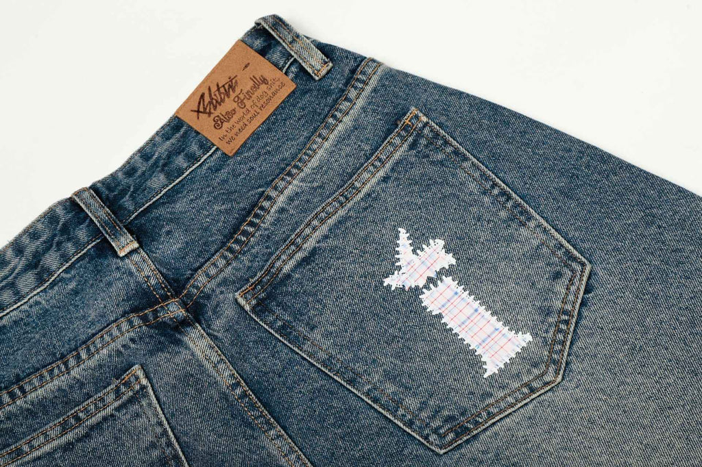 Short en Jean Patchwork Vintage Femme – Coupe Ample Streetwear