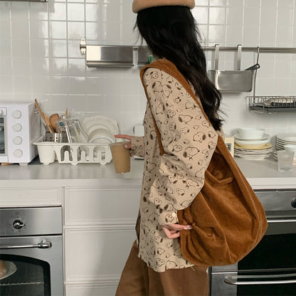 SAC ÉPAULIÈRE EN VELOURS CÔTELÉ