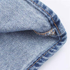 Robe Courte Effet Denim à Nouer – Encolure Américaine & Décolleté V