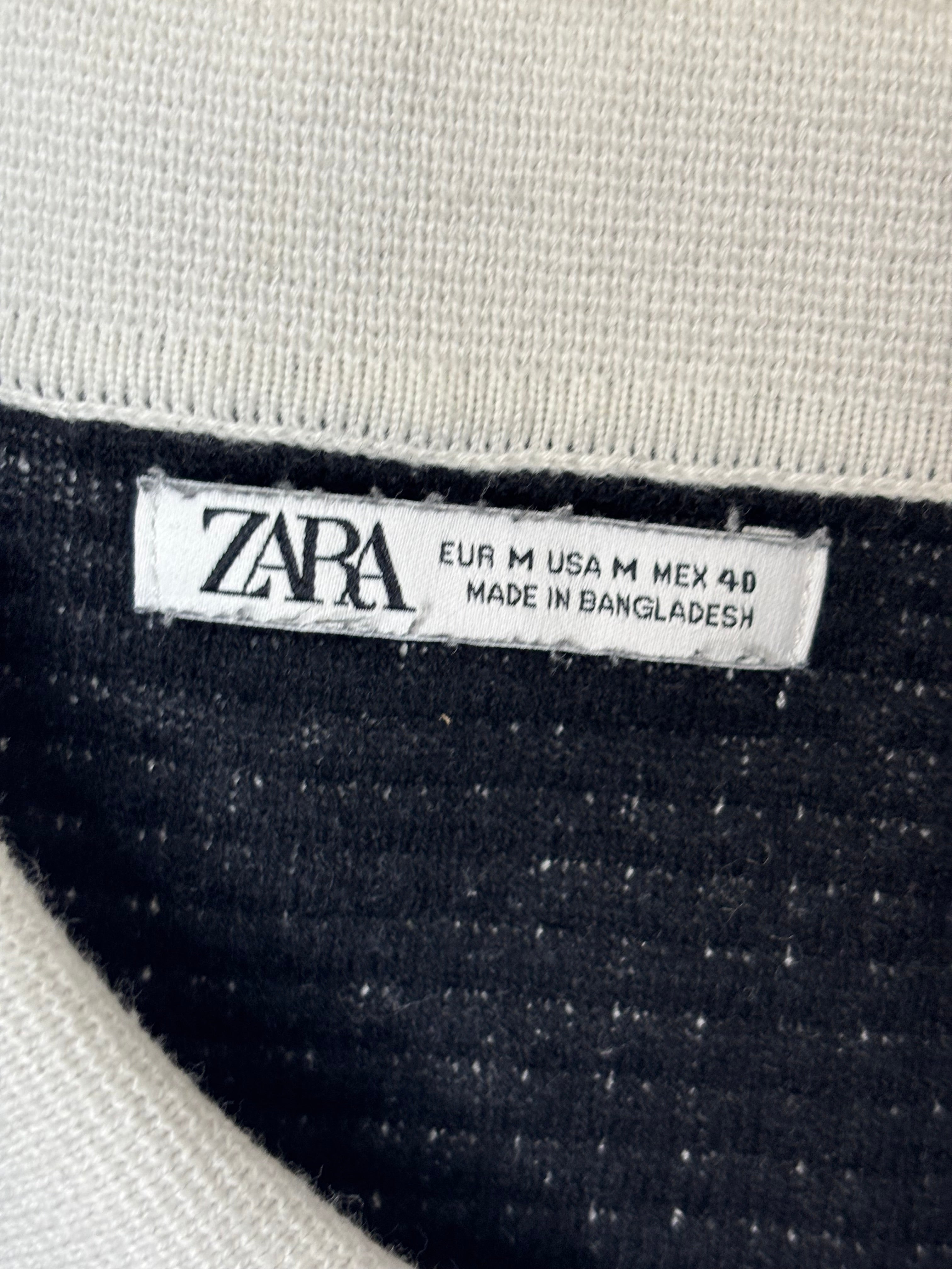 Polo en Maille Zara Homme – Blanc Cassé Texturé