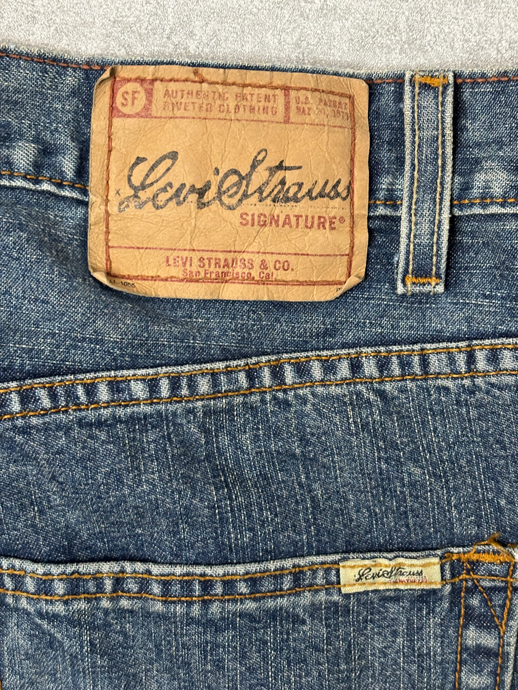 Levi Strauss Signature Short Jean Homme W38 FR48 Bleu Vintage 100% Coton Denim