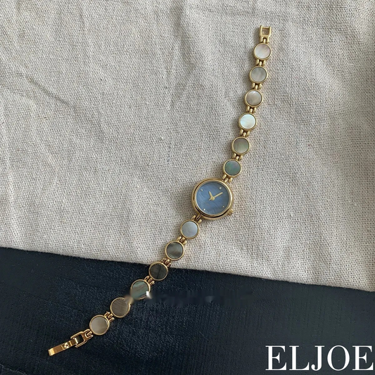 MONTRE FEMME ÉLÉGANTE QUATZ CADRAN ROND FRITILLAIRE - BRACELET DORÉ