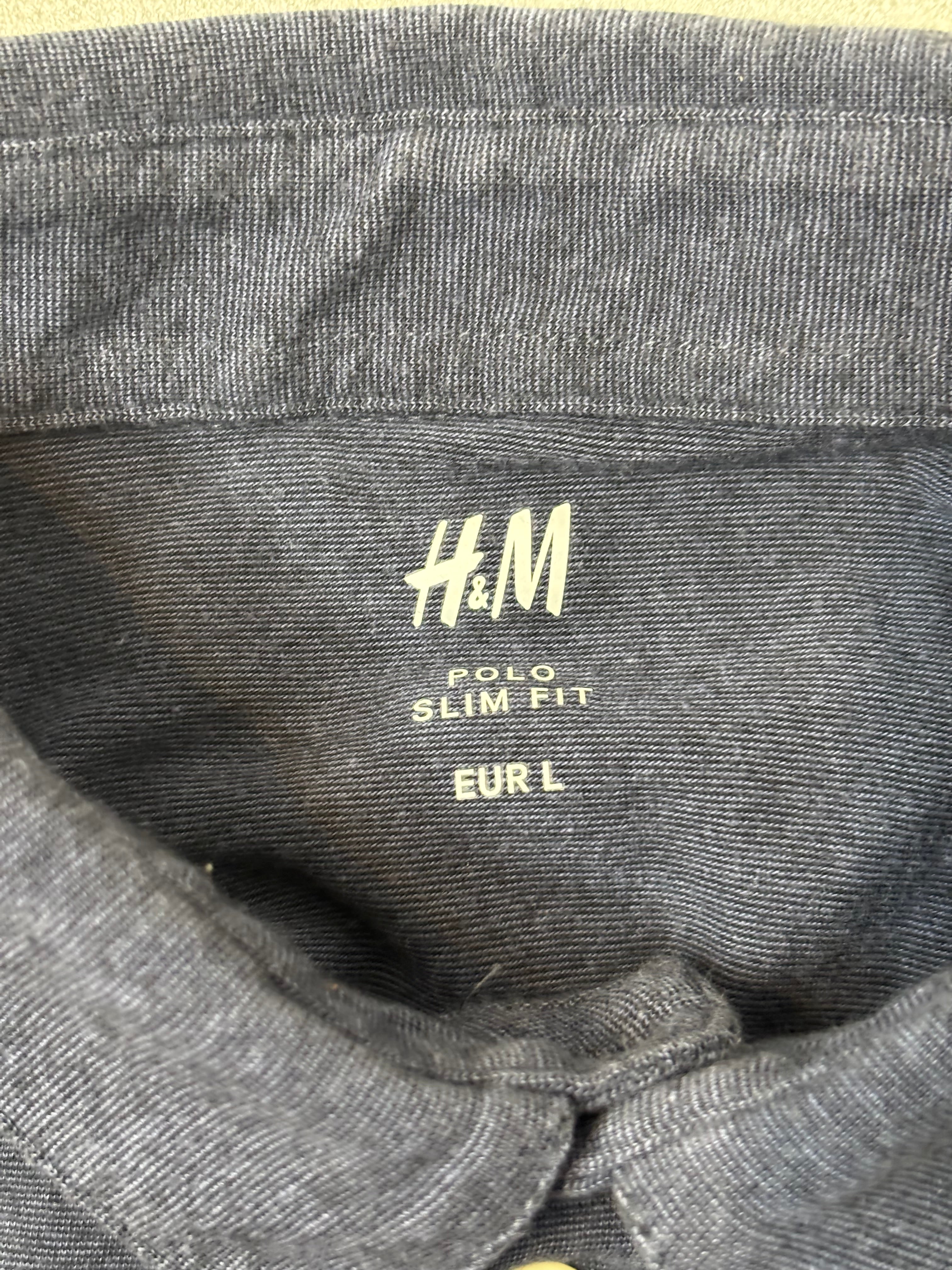 Polo Manches Courtes Slim Fit H&M - Marine L