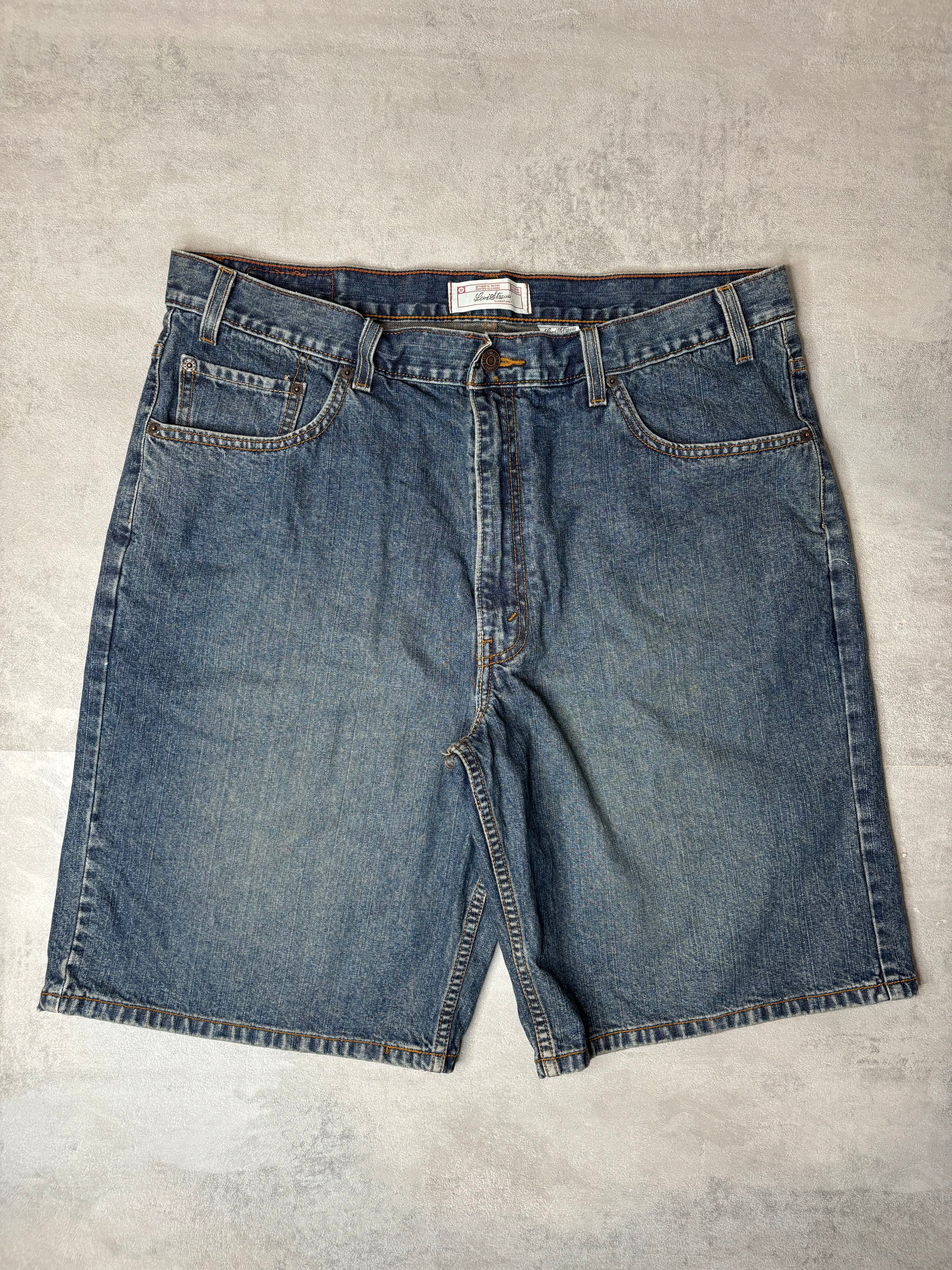 Levi Strauss Signature Short Jean Homme W38 FR48 Bleu Vintage 100% Coton Denim