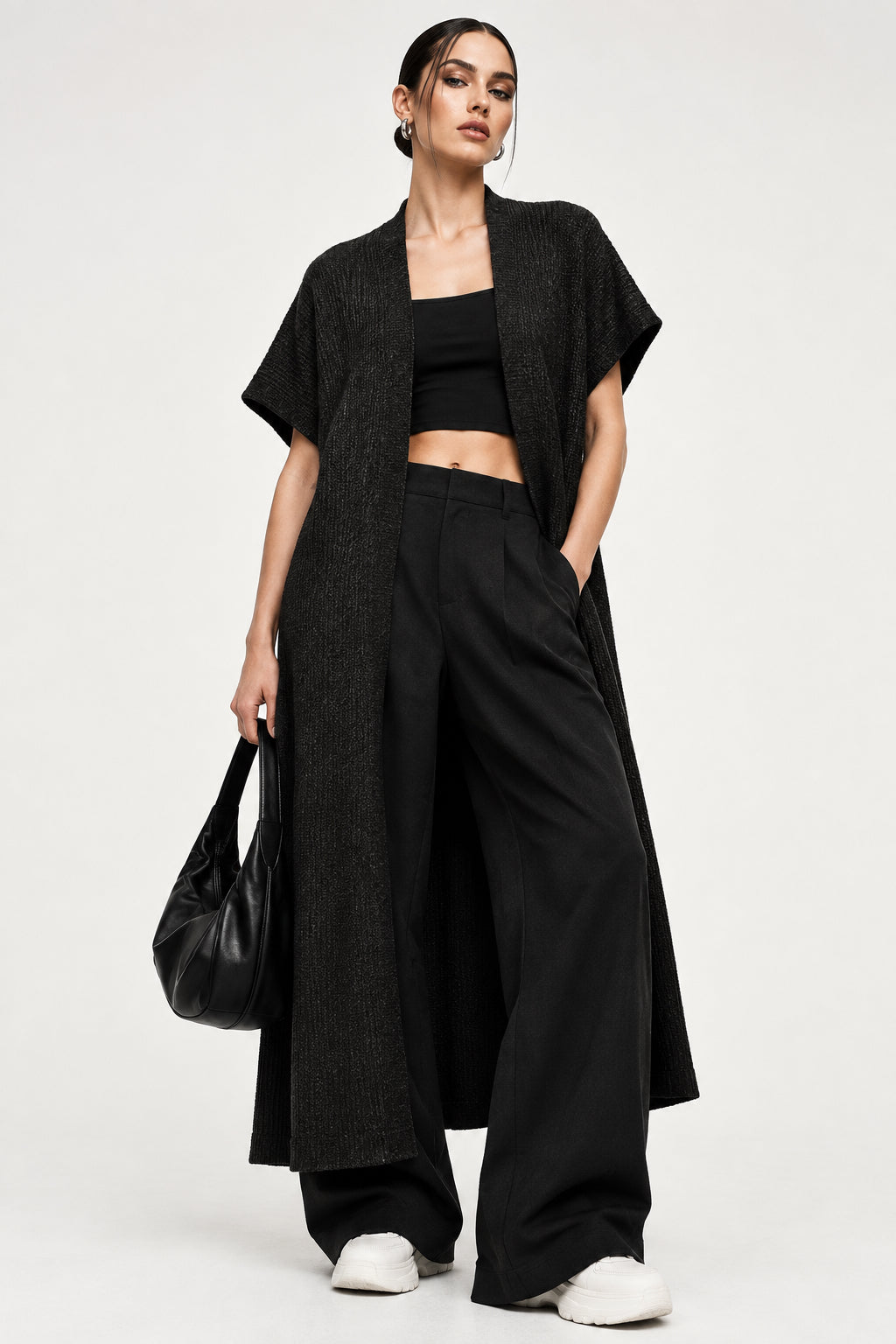 Cape Oversize en Maille Ajourée