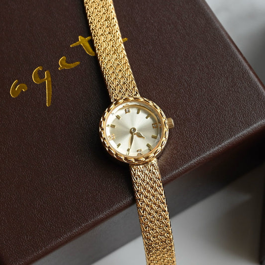 MONTRE DORÉE MINI VINTAGE ÉLÉGANCE RÉTRO MINIMALISTE
