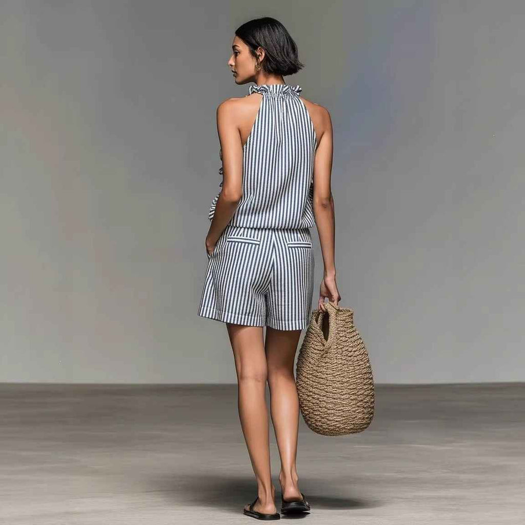 Ensemble Rayé Élégance d’Été “Santorini”