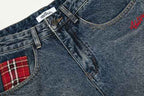Short en Jean Patchwork Vintage Femme – Coupe Ample Streetwear