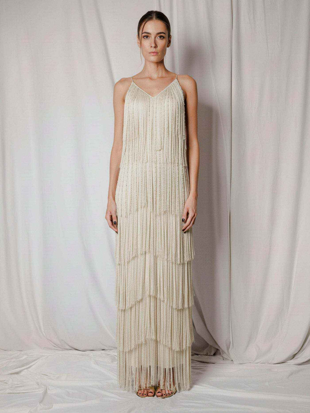 ROBE MAXI À FRANGES