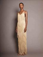 ROBE MAXI À FRANGES