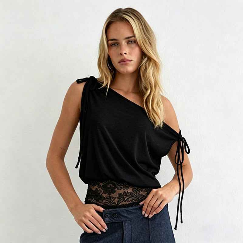 Top Éléna – Asymétrique en Dentelle