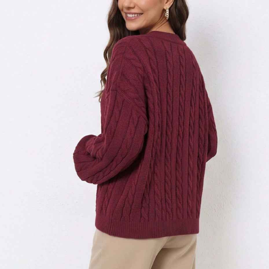 Simple And Versatile V-neck Knit Top