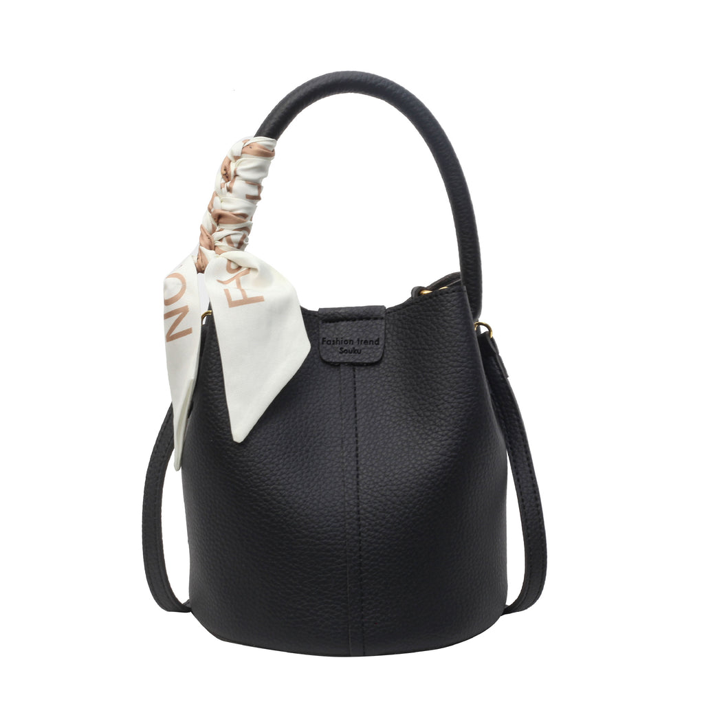 Fashionable Versatile Silk Scarf Tote Bucket Bag