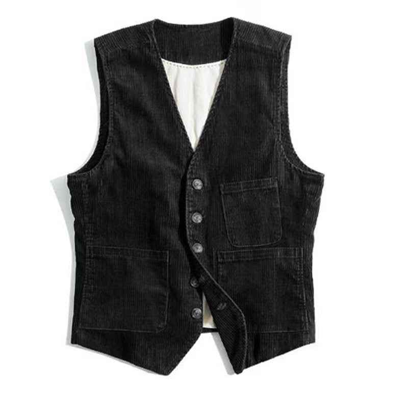 Cardigan Homme Velours Côtelé Rétro