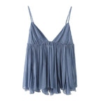 Débardeur Satin Femme Dos Nu – Top Fluide à Bretelles Fines