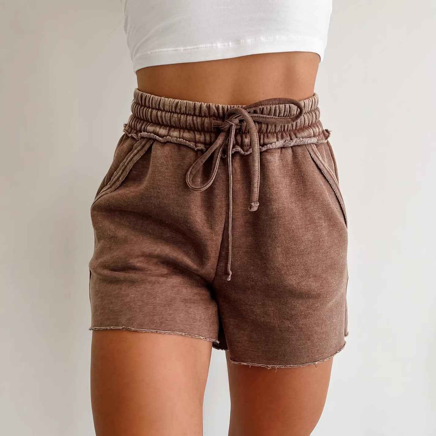 New Womens Summer Versatile High-waisted Shorts