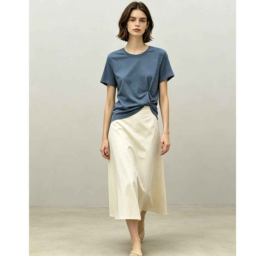 Short-sleeve Top For Women White And Sun-protective