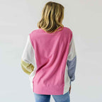 Autumn New Round-neck Pullover Women's Color Matching Long Sleeve