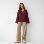 Simple And Versatile V-neck Knit Top